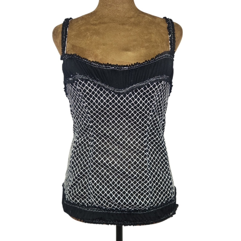 Vintage Jolie Y2K Bustier Corset Lingerie Top Lace Size M Black Boned